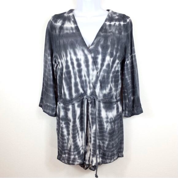 Cloth & Stone Grey Tie Dye V-Neck Shorts Romper size S - Picture 1 of 6